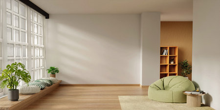 Home decor inspiration for modern living spaces with cozy elements. 3D render illustration