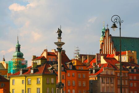 Tenements in old town in Warsaw, Polandの写真素材
