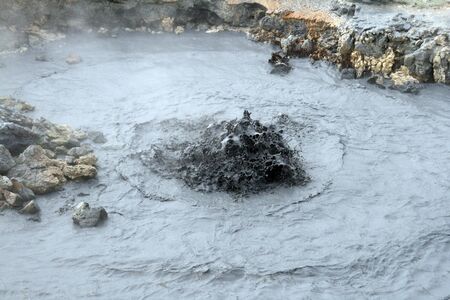 Boiling mudpool in Hverir, Namafjall in northern Iceland (Krafla area)