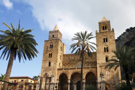 The Cathedral-Basilica of Cefalu in Sicily, Italyの写真素材