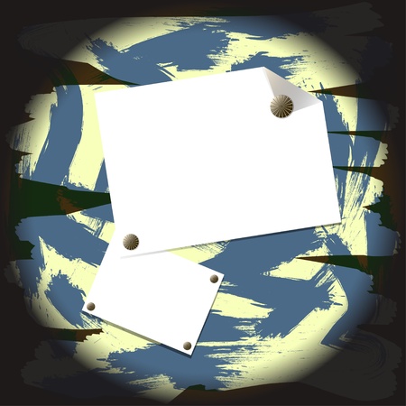 two ananouncement sheets on wall のイラスト素材