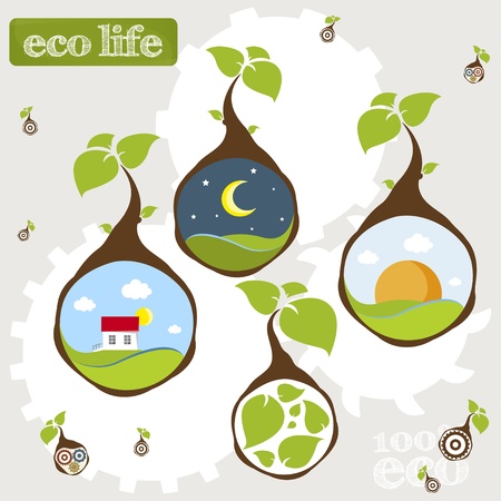 eco life earth plantのイラスト素材