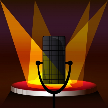 stage microphone lights のイラスト素材