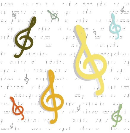 music notes treble clef background のイラスト素材