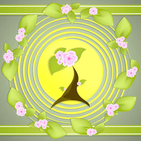 flower nature green leaves background vectorのイラスト素材
