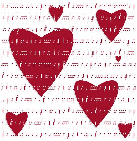hearts valentine music background vectorのイラスト素材
