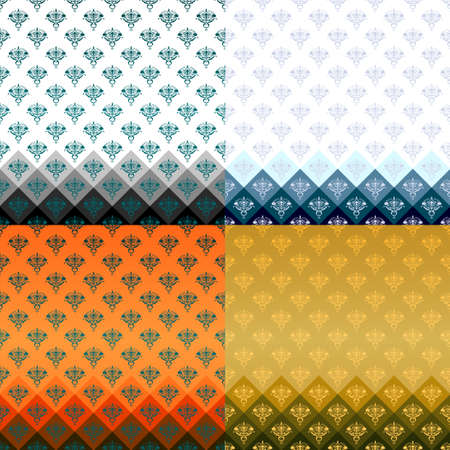 beautiful pattern set backgroundのイラスト素材