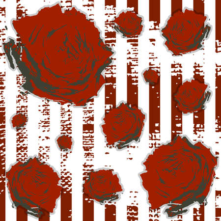grunge flowers backgroundのイラスト素材