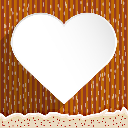 Valentine lovely paper heart on striped vintage backgroundのイラスト素材