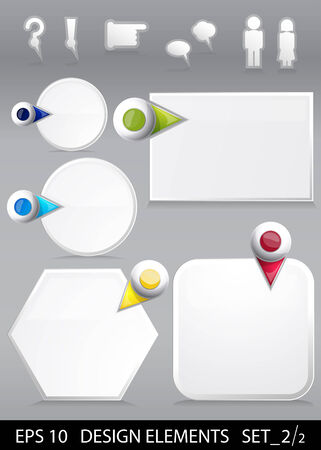 Infographic template frames decor set with iconsのイラスト素材