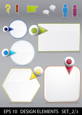 Infographic template frames decor set with iconsのイラスト素材