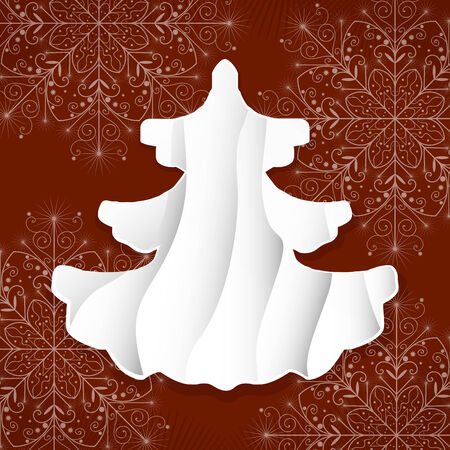 winter background with New Year tree redのイラスト素材