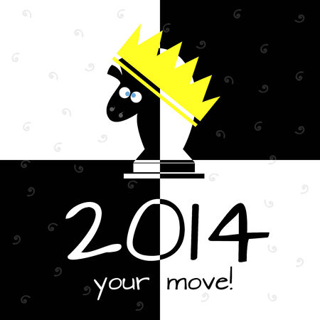 cute horse chess board 2014のイラスト素材