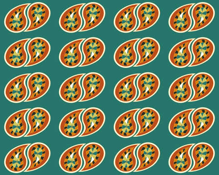 seamless pattern retro pop art background brown orangeのイラスト素材