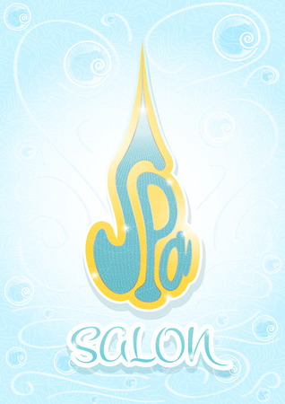 Spa salon cover blue color vertical portrait template pageのイラスト素材