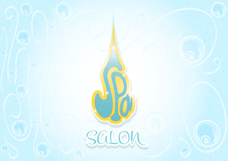 Spa salon cover blue color horizontal landscape template pageのイラスト素材