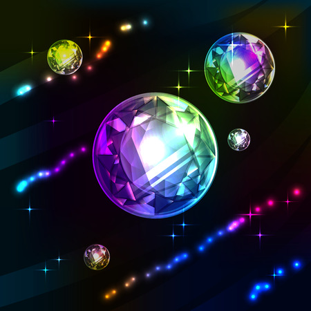 shiny diamonds on dark background のイラスト素材
