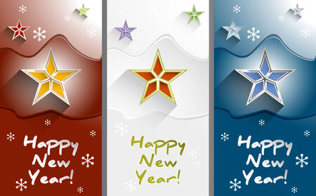 Happy New Year greeting cards setのイラスト素材