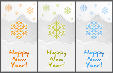 Happy New Year greeting cards set のイラスト素材