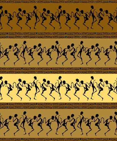 African dancing women seamless patternのイラスト素材