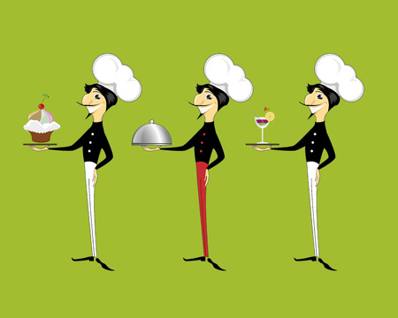 Chef with food vectorのイラスト素材