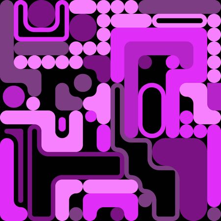 retro abstract background rounded corners in violet and black colours vectorのイラスト素材