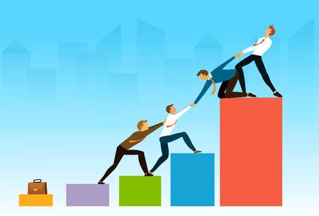 Teamwork success. Flat design business people concept. Vector illustration concept for web banner, business presentation, advertising material.
のイラスト素材
