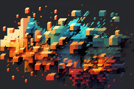 Abstract background with 3d cubes. Vector illustration. Eps 10.の素材