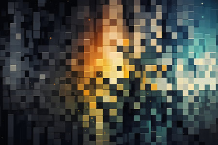 Abstract pixel mosaic background. Futuristic technology style. Vector illustration.の素材