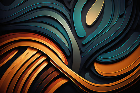 Abstract 3d wavy background. Futuristic design. illustrationの素材