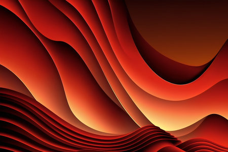 Abstract background with red and orange waves. Vector illustration. Eps 10の素材