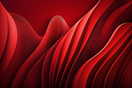 Abstract red wavy background. 3d render, 3d illustration.の素材