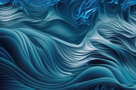 abstract blue background with smooth lines in it. 3d renderingの素材