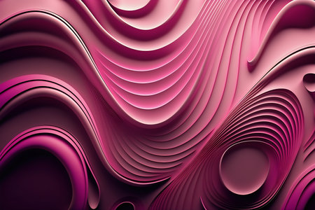 abstract background with smooth lines in pink and purple colors. 3d renderingの素材