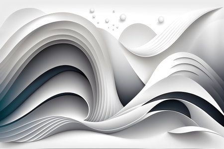 Abstract wavy background. 3d paper cut style. illustrationの素材