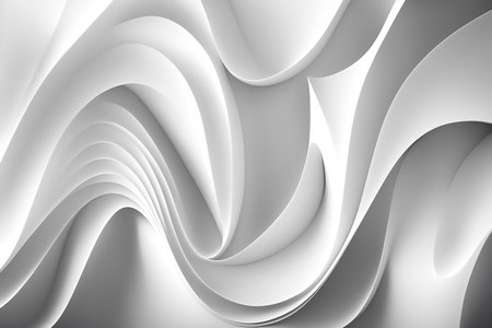 Abstract white wavy background. 3d render, 3d illustration.の素材