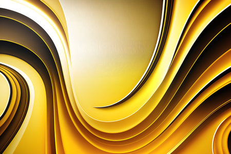 abstract yellow background with smooth lines and highlights, 3d renderの素材