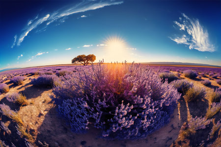 Lavender field in the sunset. Conceptual image of nature.の素材