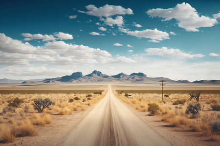 Road in the Namib Desert, Namibia, Africa. Vintage-styleの写真素材