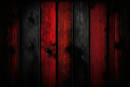 Wooden background or texture, wood planks. Red color.の写真素材