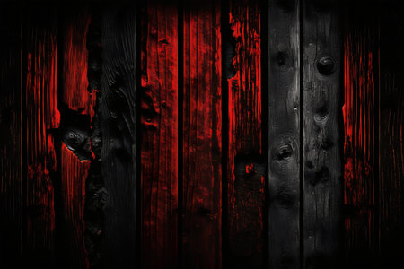 Red and black wooden background with grunge wood texture. Vector illustration.の写真素材