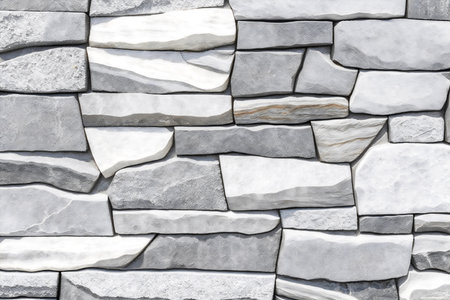 pattern of modern style design decorative uneven cracked real stone wall surface with cementの写真素材