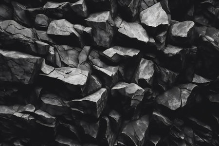 Black stone wall texture background. Abstract black stone wall texture background.の写真素材