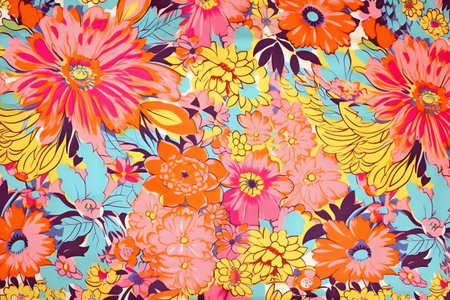 Seamless floral pattern with flowers. Hand drawn illustration.の写真素材