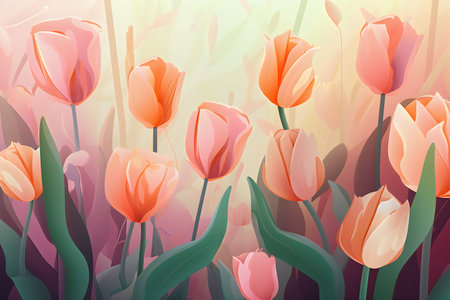 Tulip flower background. Vector illustration. EPS 10 file includedの写真素材