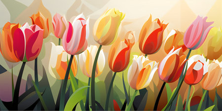 Tulip flower background. Vector illustration for your design. EPS10の写真素材