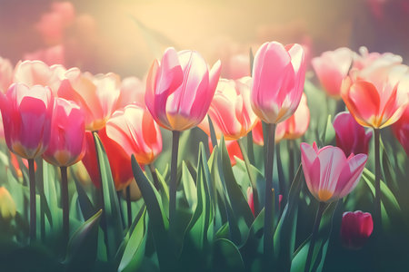 Tulip. Beautiful bouquet of tulips. colorful tulips. tulips in spring,colorful tulipの写真素材