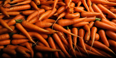 Bunch of fresh baby carrots background. Shallow depth of fieldの写真素材