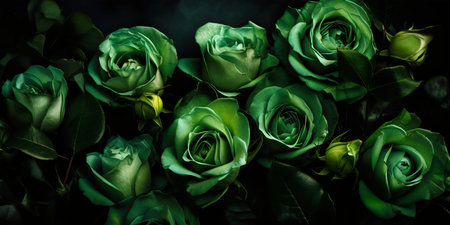 Beautiful green roses background for Valentine's Day or Mother's Dayの写真素材