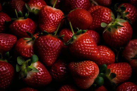 strawberry background. Fresh strawberry close up. Strawberries background.の写真素材